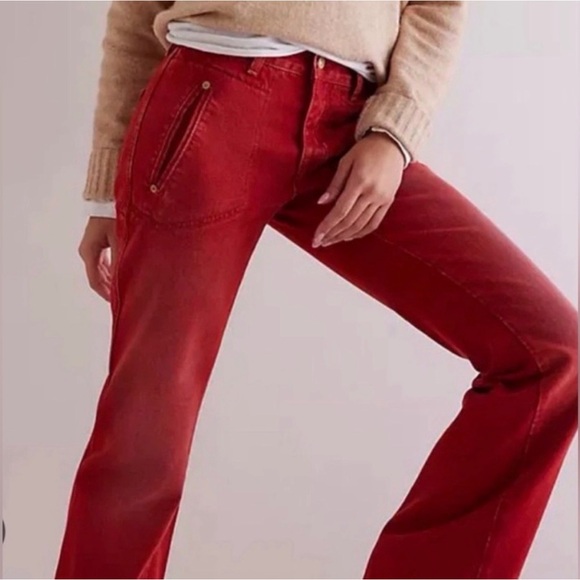 Free People Denim - Free People We The Free Carnivale Bootcut Jean. NWT. Hot Tamale